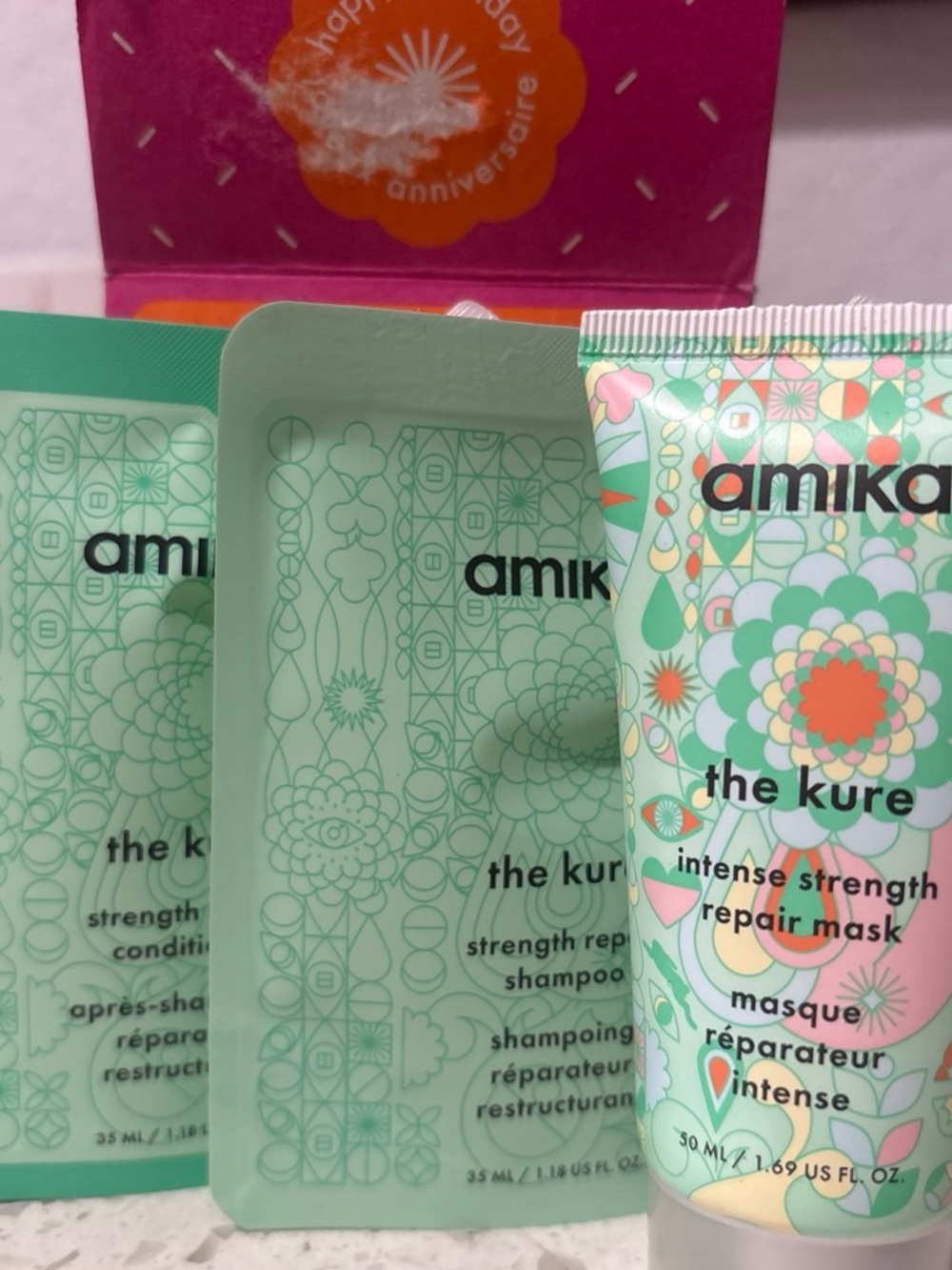 amika Mint Green Floral Intense Strength Repair Mask
